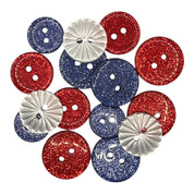America 250 Freedom Glitter Buttons