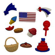 America 250 Patriotic Picnic Buttons