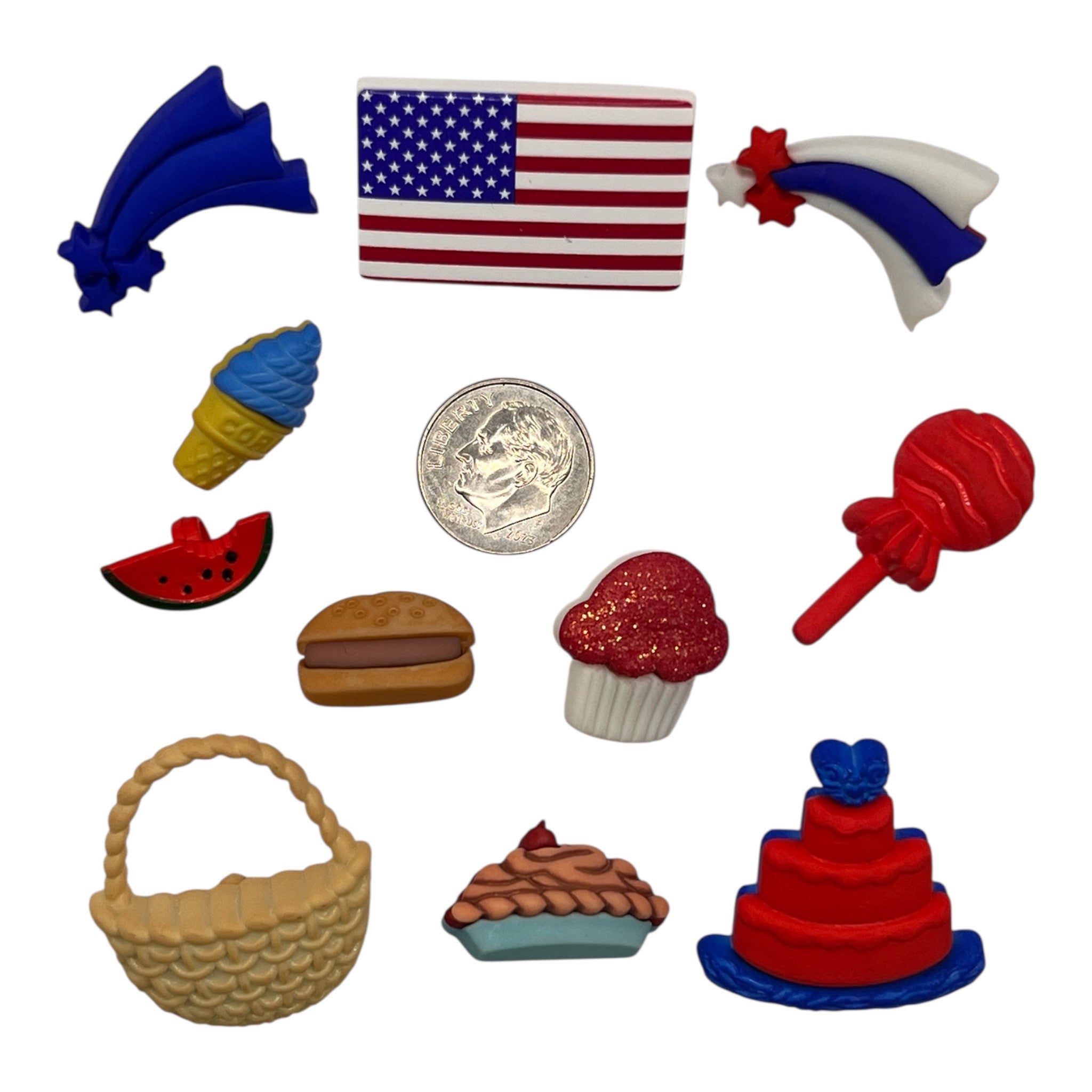 America 250 Patriotic Picnic Buttons