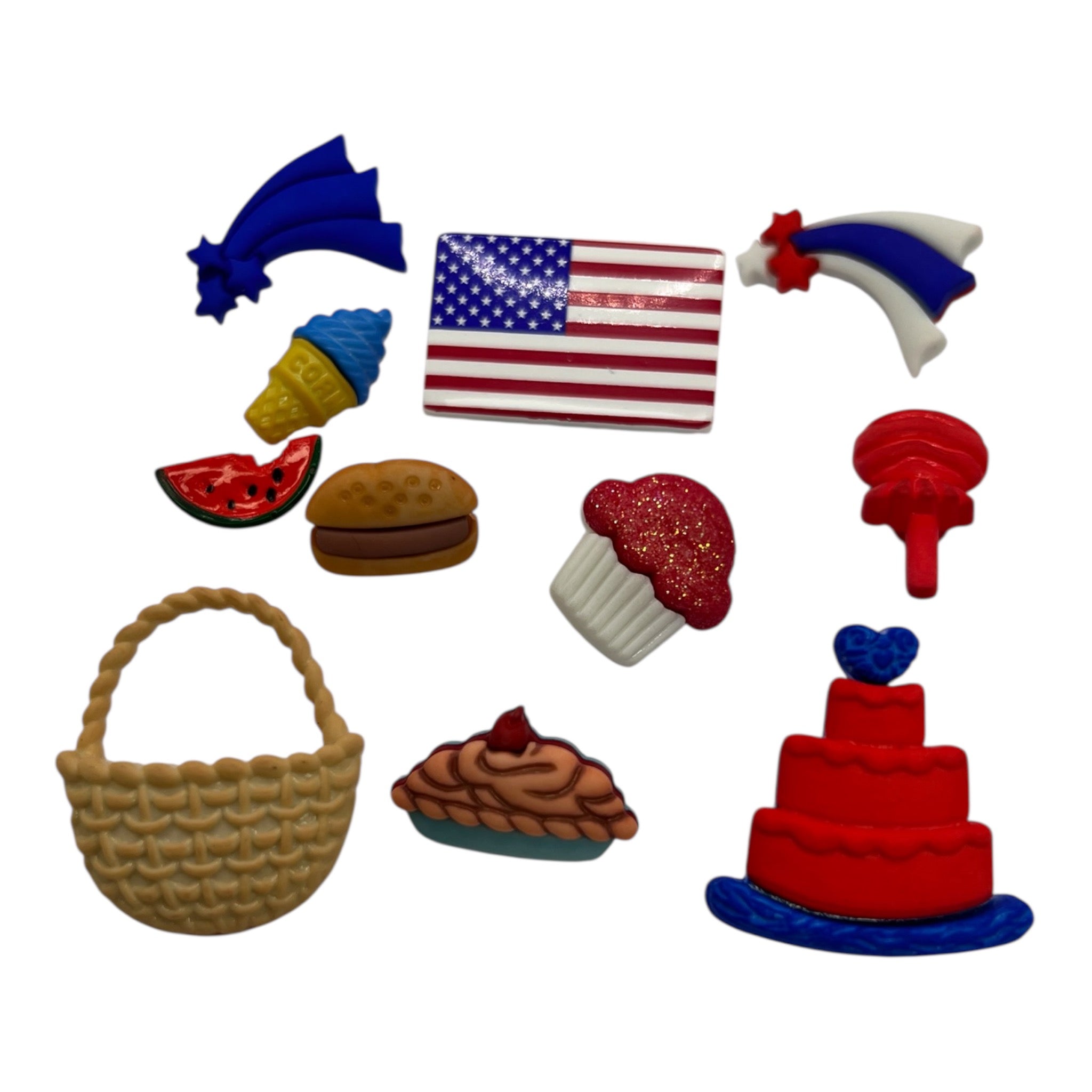 America 250 Patriotic Picnic Buttons
