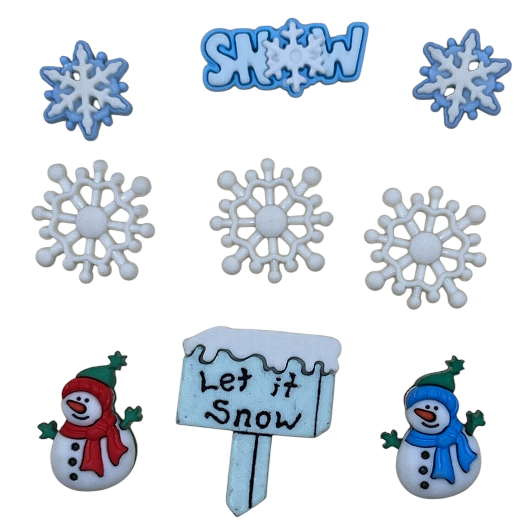 Let It Snow Winter & Christmas Sewing Buttons