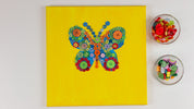 DIY Butterfly Button Art Kit for Kids – 8x10 Canvas Craft Kit with Colorful Buttons