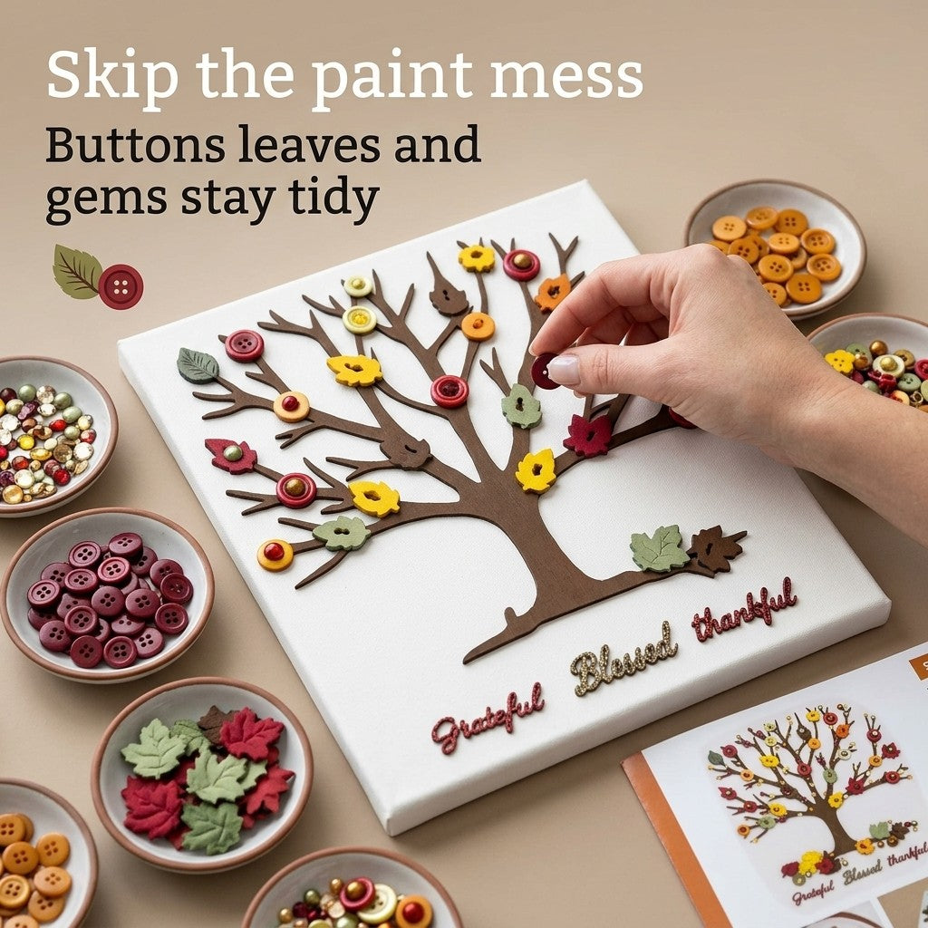 DIY Autumn Tree Button Craft Kit