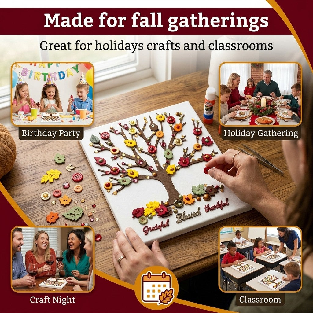 DIY Autumn Tree Button Craft Kit