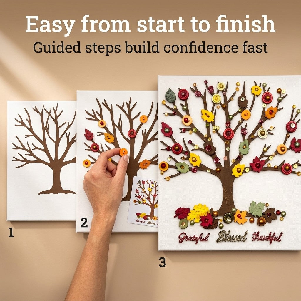 DIY Autumn Tree Button Craft Kit