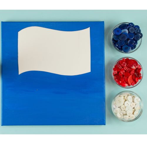 DIY American Flag Button Art Kit – 8x10 Canvas Craft Kit