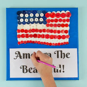 DIY American Flag Button Art Kit – 8x10 Canvas Craft Kit