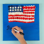 DIY American Flag Button Art Kit – 8x10 Canvas Craft Kit