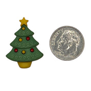 Christmas Tree Craft Button – Holiday Tree with Star & Ornaments