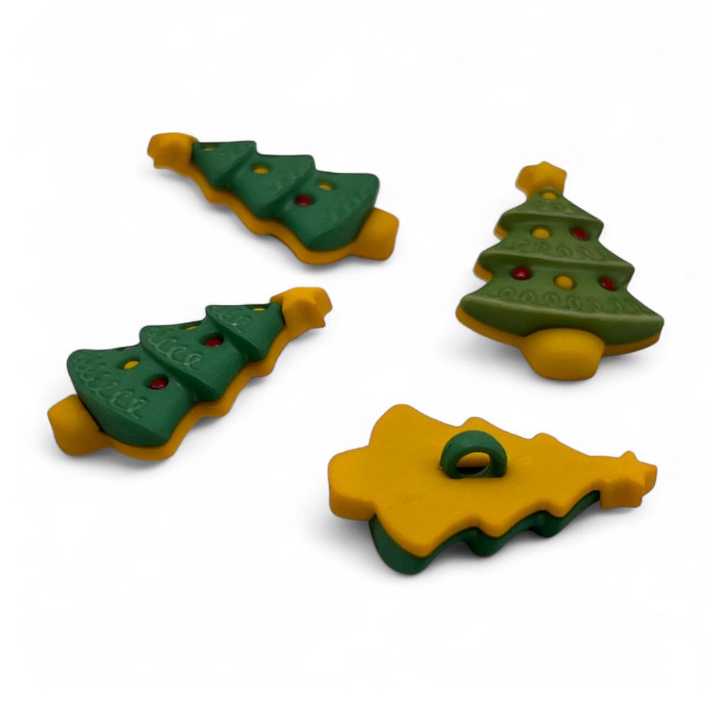 Christmas Tree Craft Button – Holiday Tree with Star & Ornaments