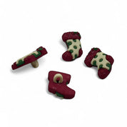 Christmas Stocking Craft Button – Holiday Embellishment