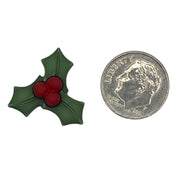 Holly Craft Button – Christmas Leaves & Berries Embellishment