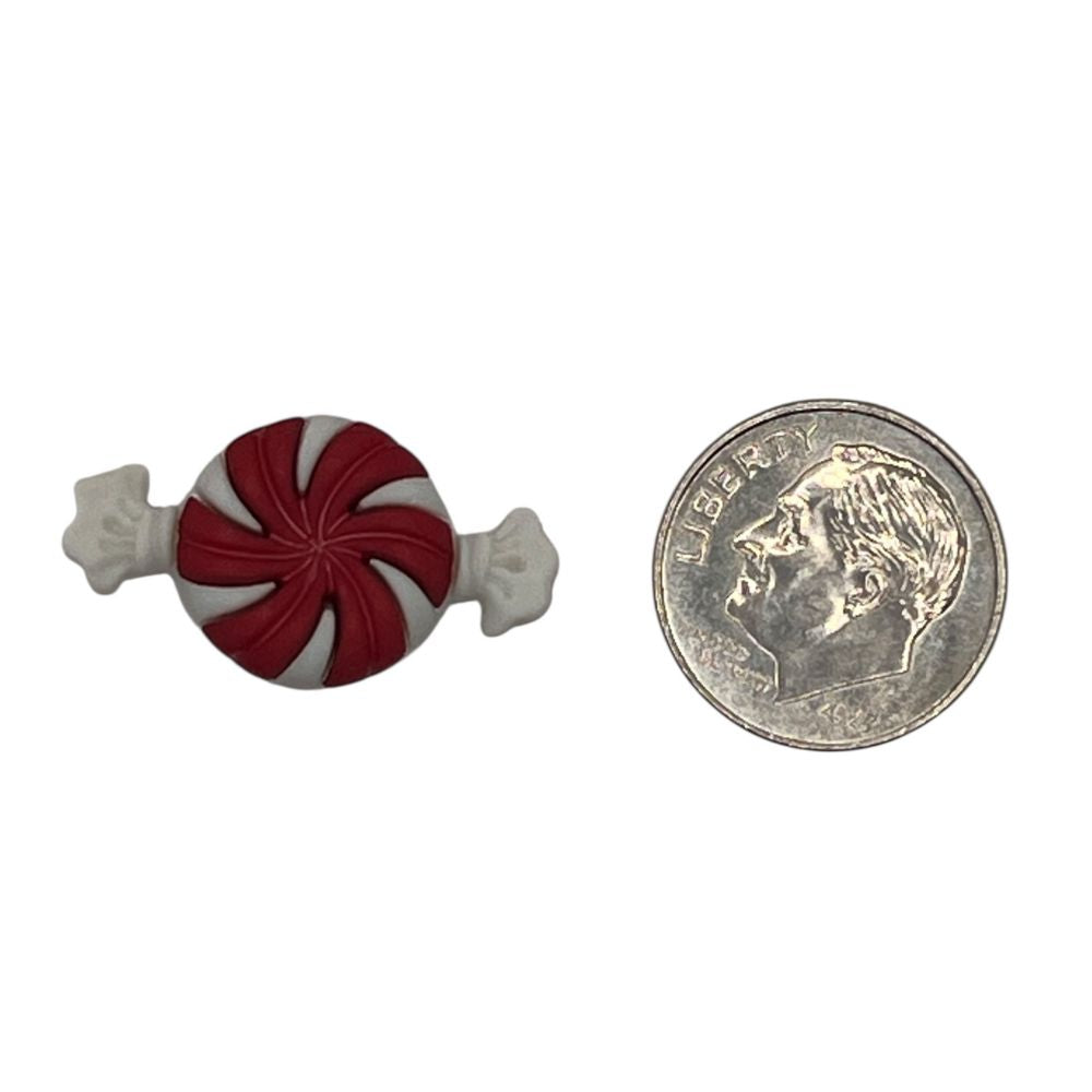 Peppermint Candy Button – Red & White Christmas Craft Embellishment