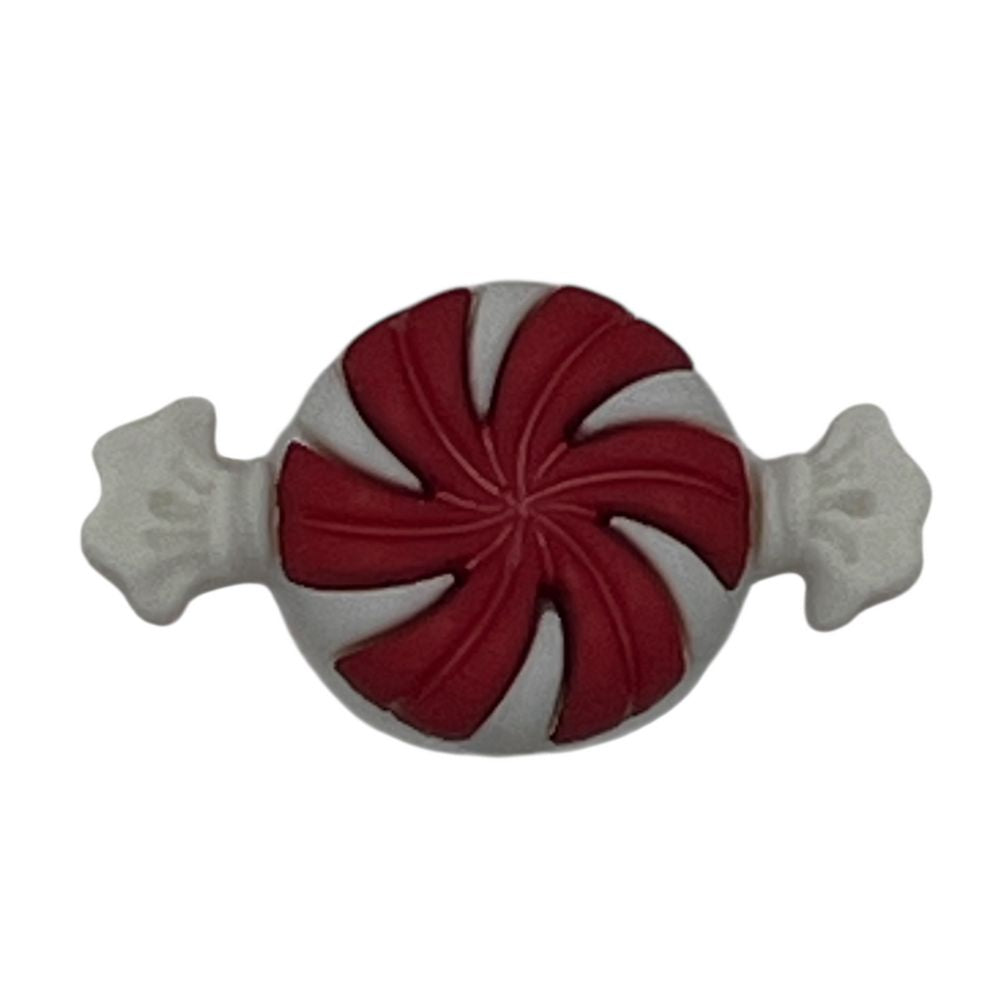 Peppermint Candy Button – Red & White Christmas Craft Embellishment