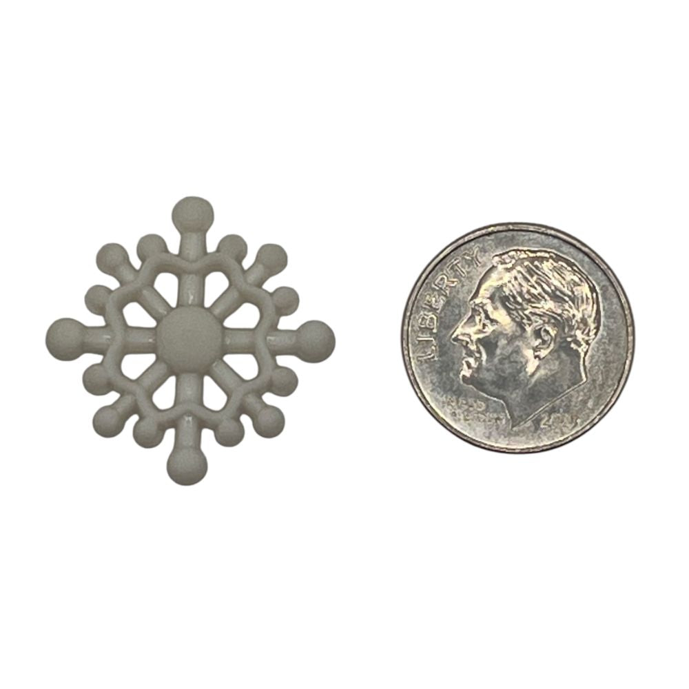 White Snowflake Button – Winter Craft & Sewing Embellishment