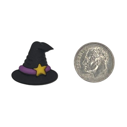 Witch Hat Craft Button – Black Hat with Star, Halloween Embellishment