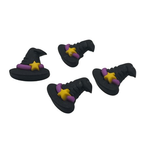 Witch Hat Craft Button – Black Hat with Star, Halloween Embellishment