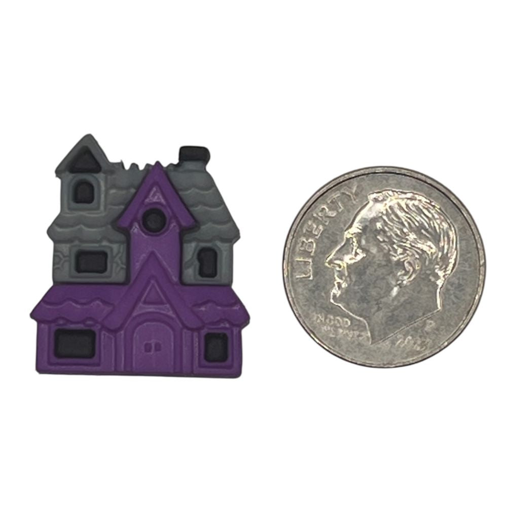 Haunted House Craft Button – Spooky Halloween Embellishment