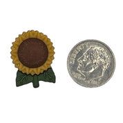 Sunflower with Stem Craft Button – Fall & Harvest Embellishment