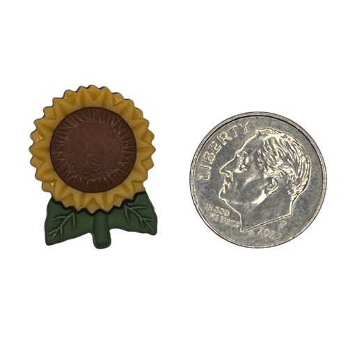 Sunflower with Stem Craft Button – Fall & Harvest Embellishment