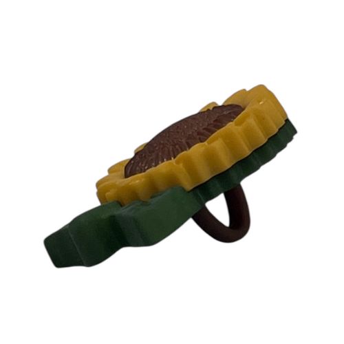 Sunflower with Stem Craft Button – Fall & Harvest Embellishment