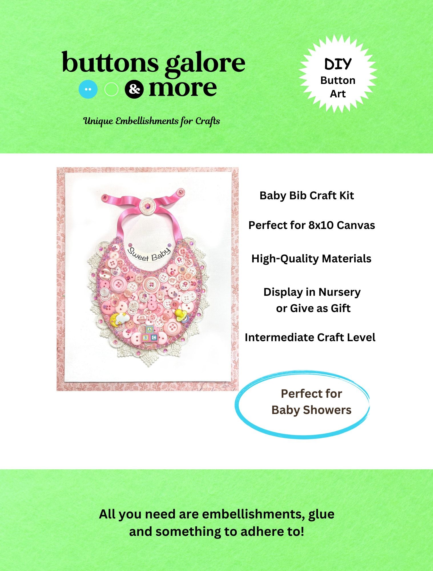 Baby Bib Canvas DIY Craft Kit