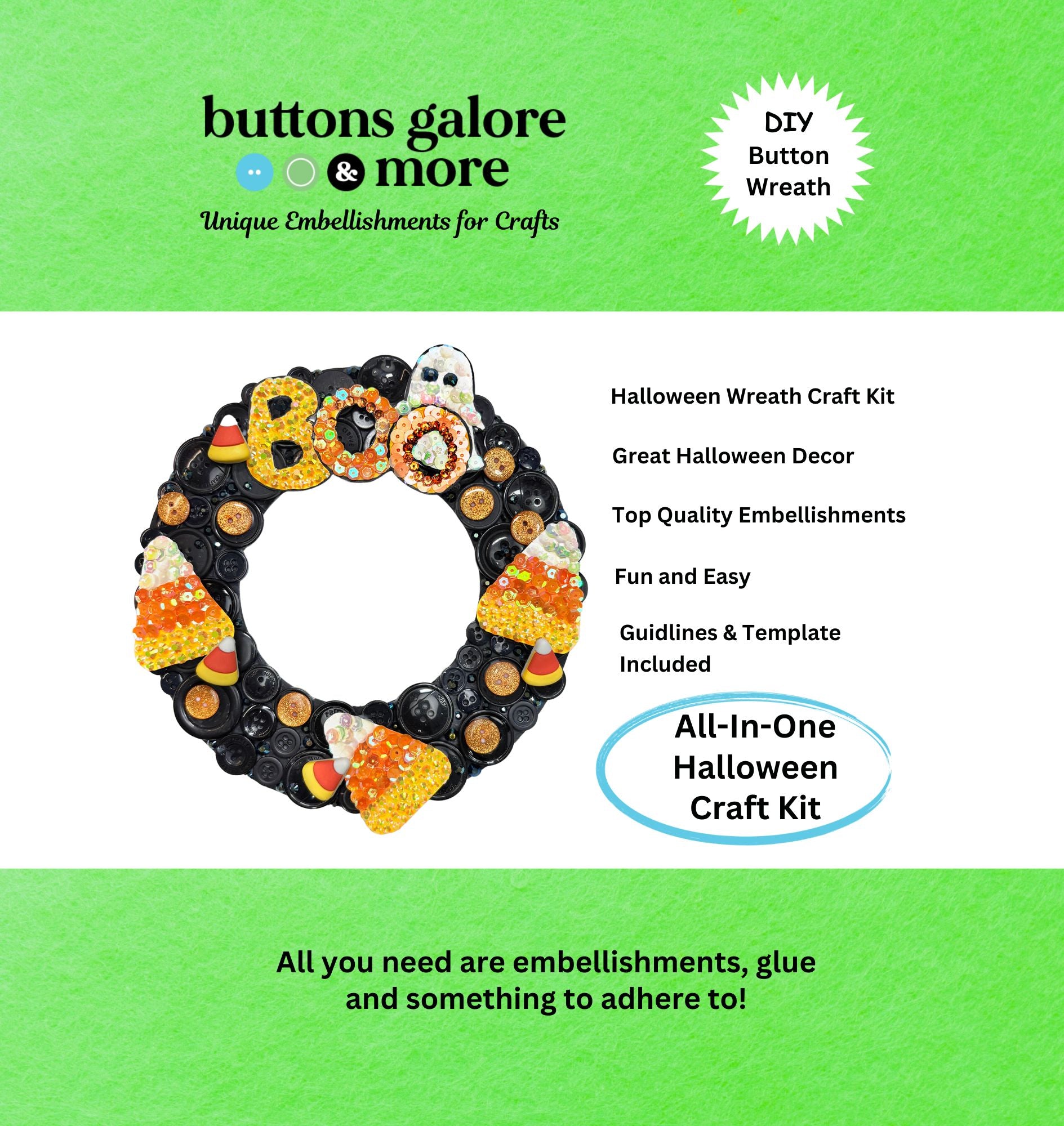 Halloween BOO Wreath DIY Craft Kit