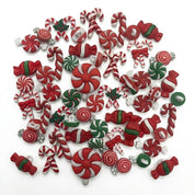 Candy Cane & Peppermint Christmas Buttons – Assorted Holiday Craft & Sewing Embellishments