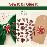 Candy Cane & Peppermint Christmas Buttons – Assorted Holiday Craft & Sewing Embellishments