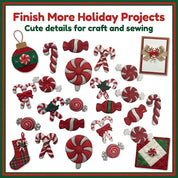 Candy Cane & Peppermint Christmas Buttons – Assorted Holiday Craft & Sewing Embellishments