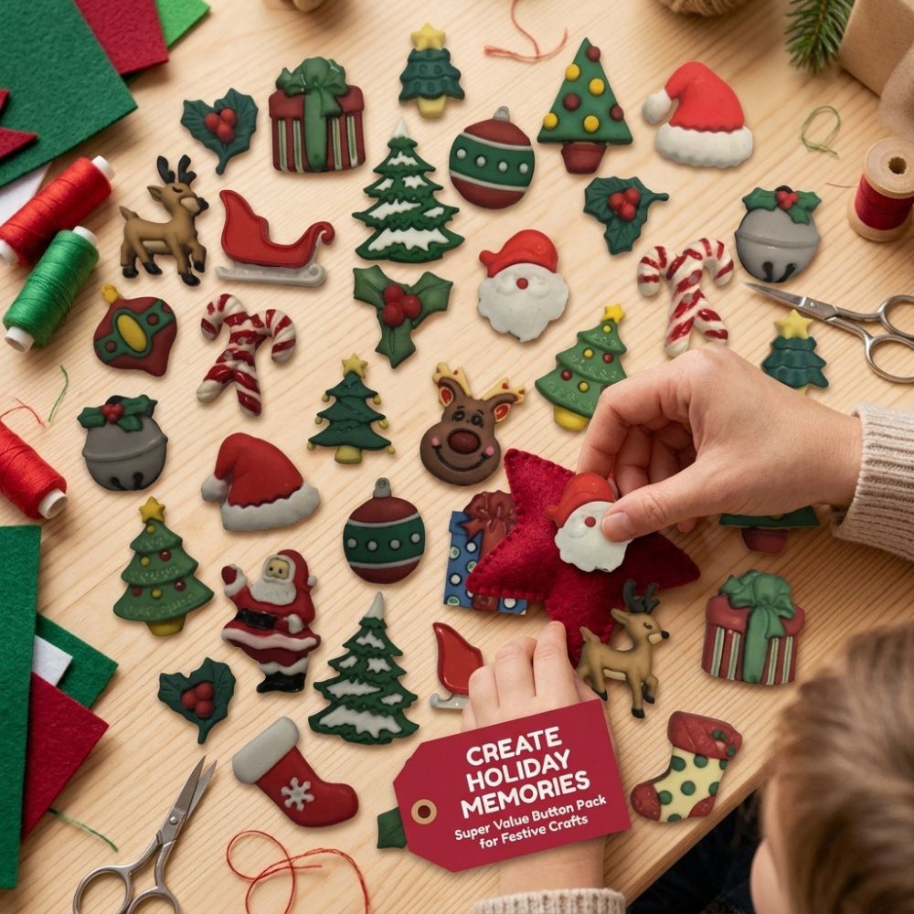 Christmas Novelty Buttons Assortment