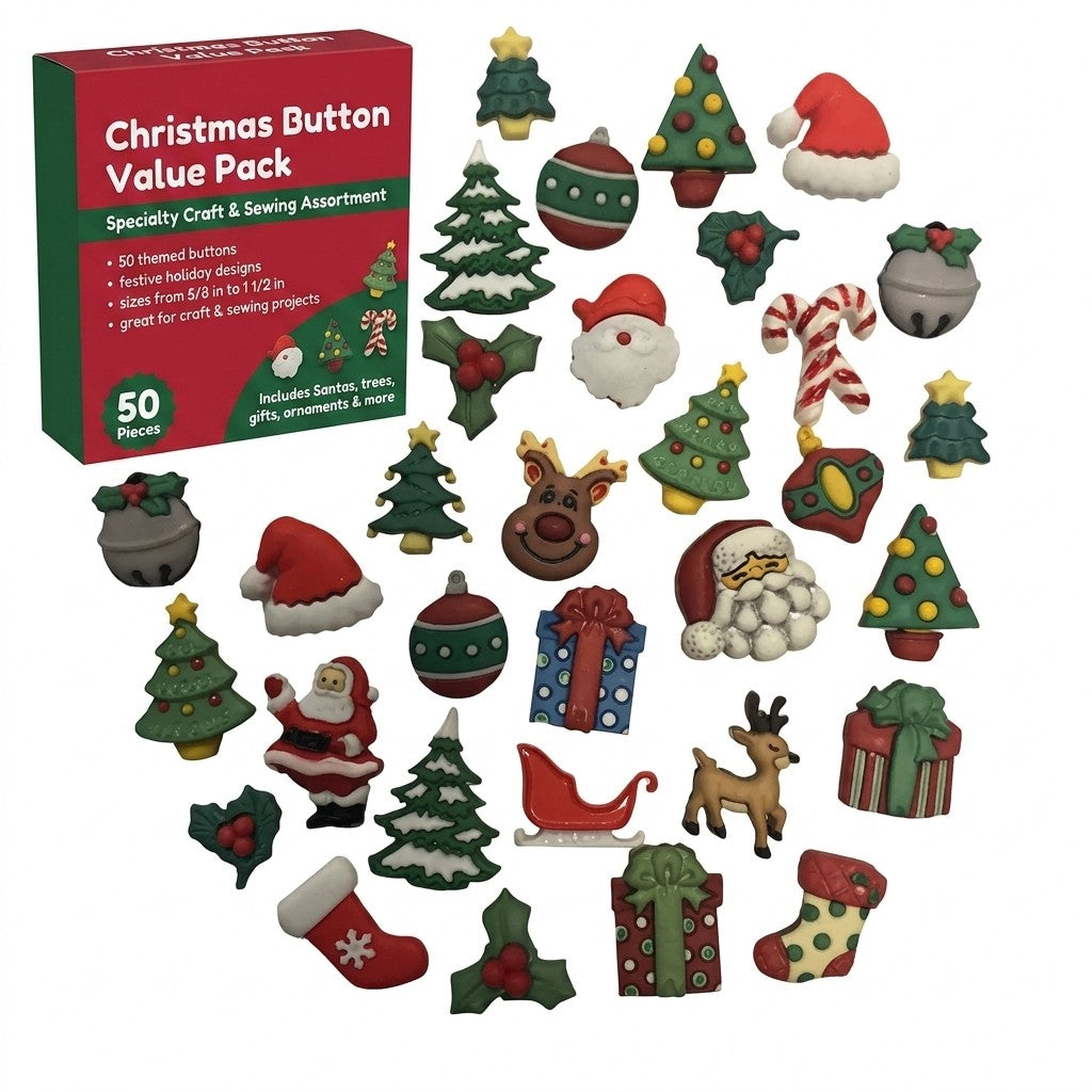 Christmas Novelty Buttons Assortment