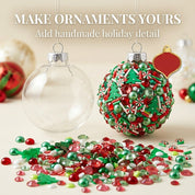 Christmas Craft Embellishment Bundle – 6-Pack Holiday Buttons, Beads & Sequins