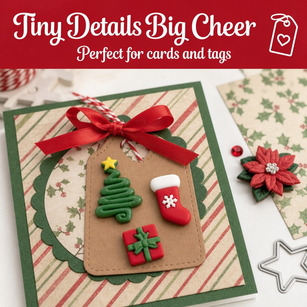 Christmas Buttons Assortment – 50+ Piece Holiday Craft & Sewing Button Bundle, 6 Unique Packs