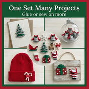 Christmas Buttons for Crafts – 33 Piece Holiday Assortment 3D Novelty Buttons for Sewing, Scrapbooking, Card Making