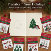 Christmas Buttons for Crafts – 33 Piece Holiday Assortment 3D Novelty Buttons for Sewing, Scrapbooking, Card Making