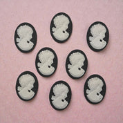 Victorian Cameo Flat Back Embellishments – 1" Resin Cameos (8 per Pack)