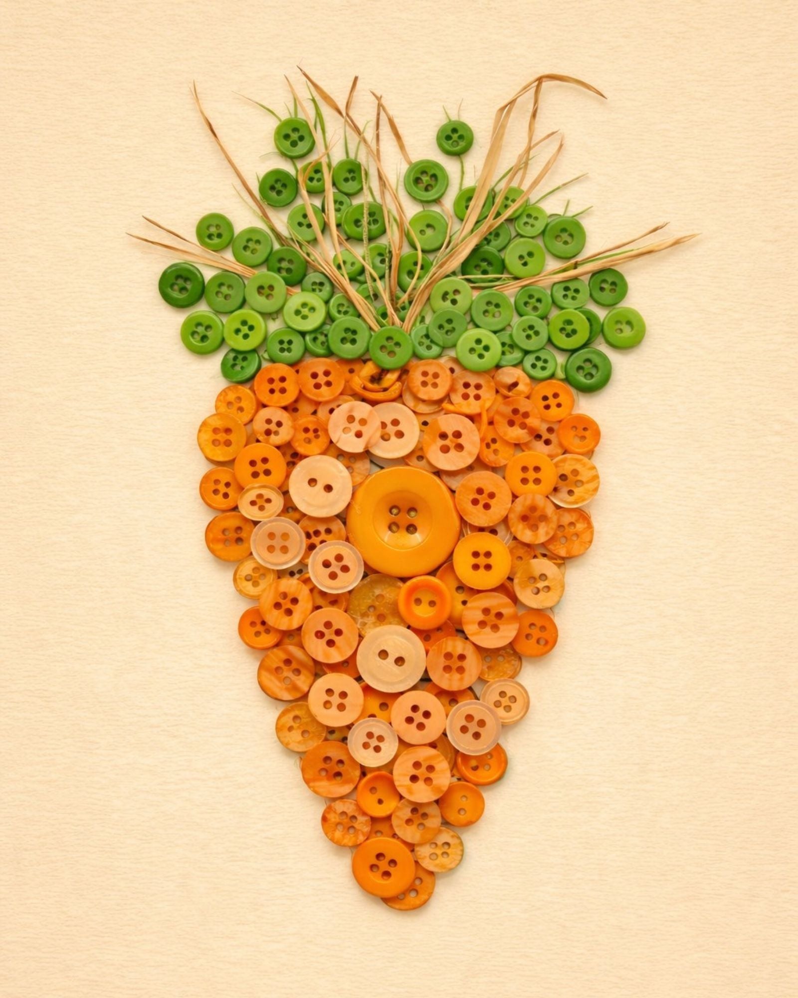Carrot Button Art DIY Craft Kit