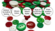 500-700 Pcs Christmas Color Assorted Sizes Round Resin Buttons for Crafts Sewing (Christmas)