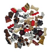 Dog Lover Button Assortment – 50-Piece Dog-Themed Craft Buttons