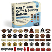Dog Theme Craft & Sewing Buttons – 50 Piece Novelty Button Assortment