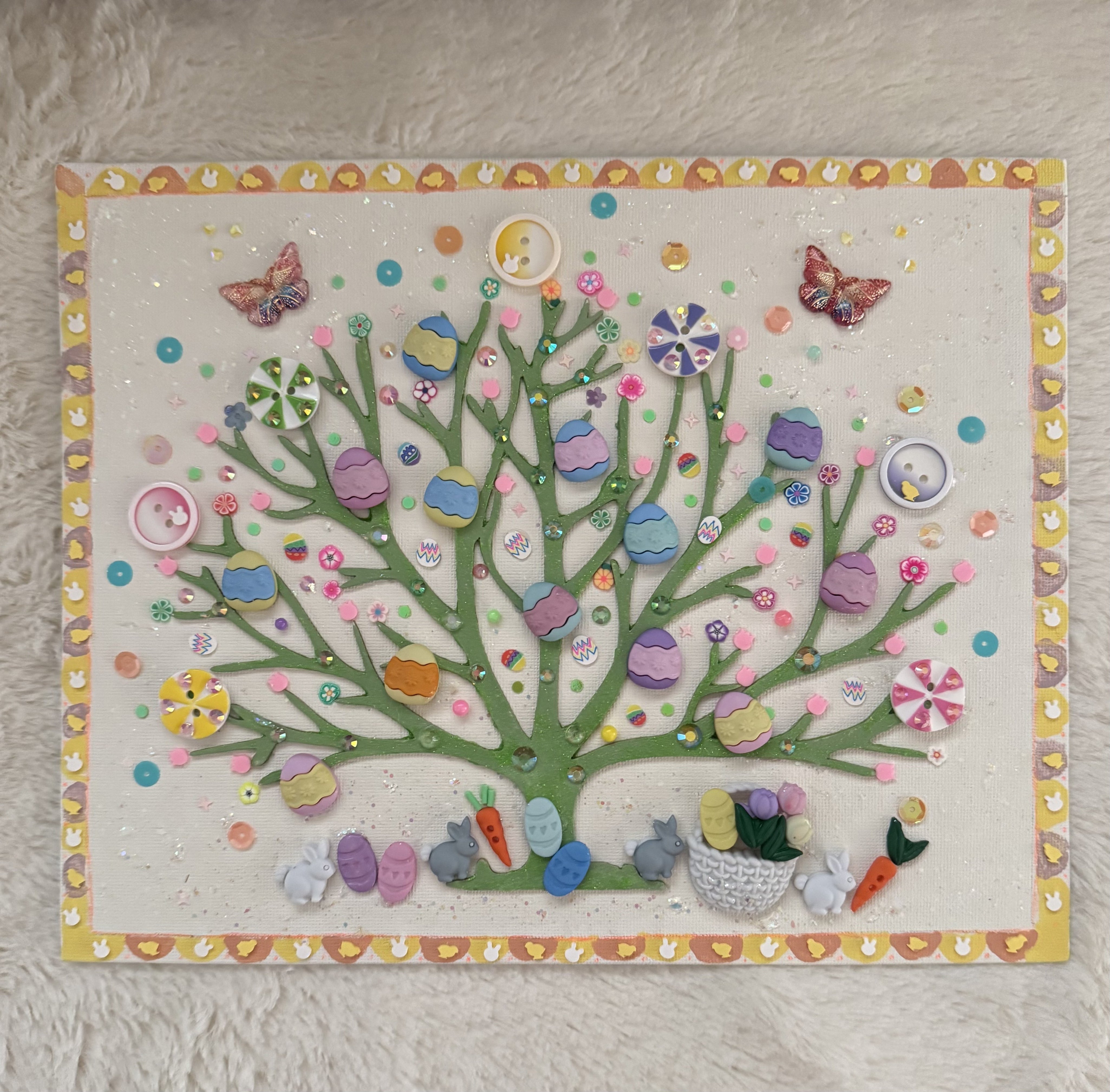 Easter Egg Tree Button Art DIY Craft Kit