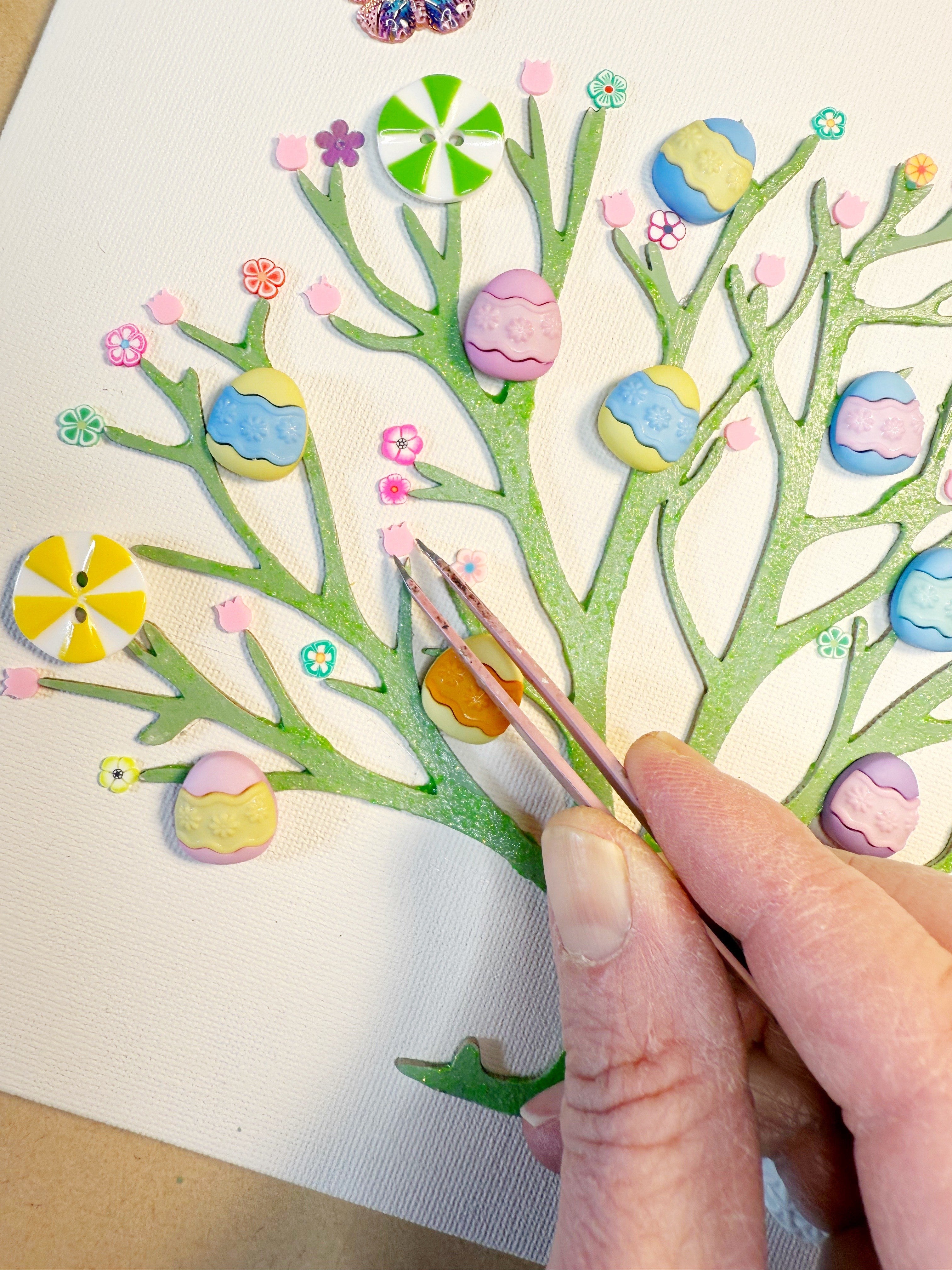 Easter Egg Tree Button Art DIY Craft Kit