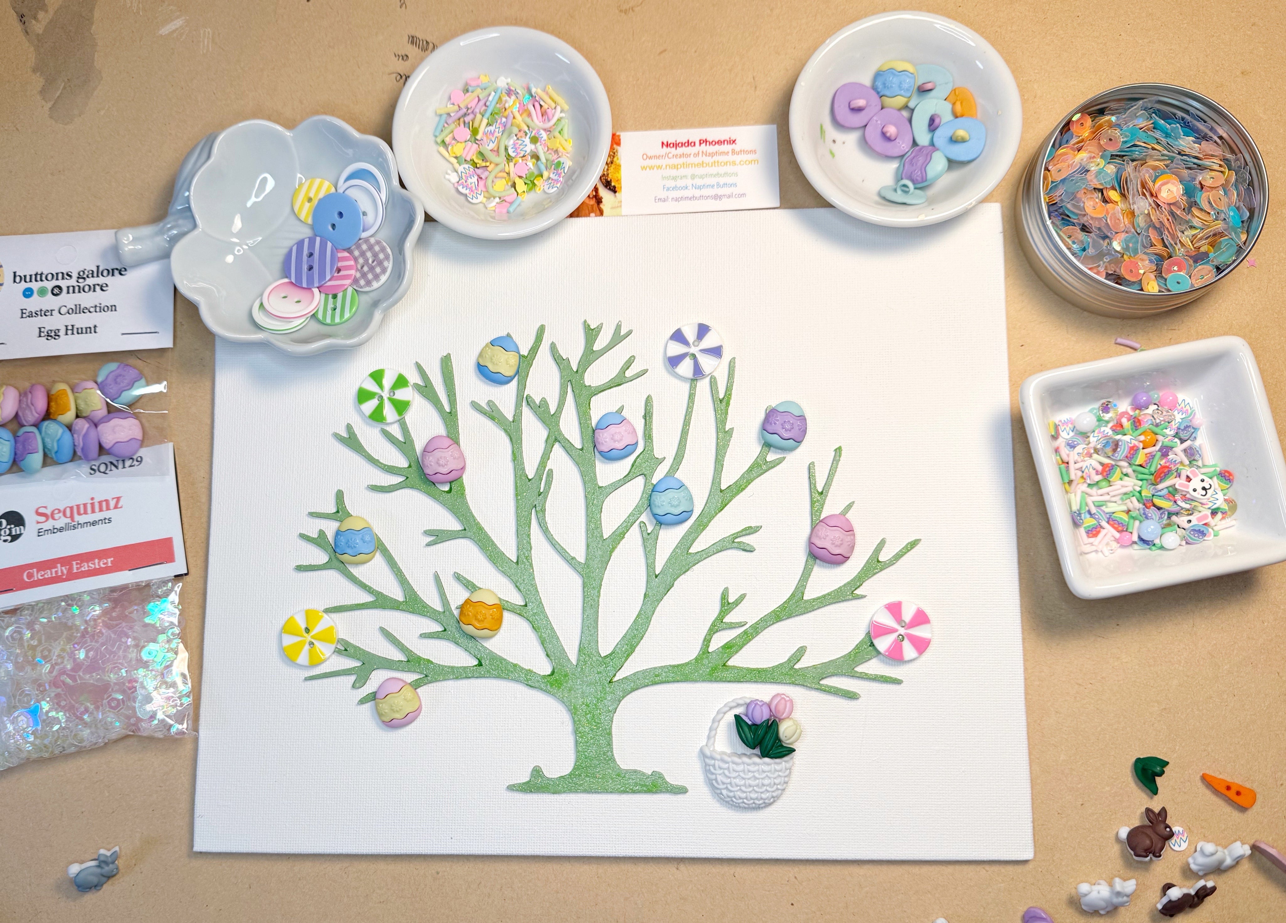 Easter Egg Tree Button Art DIY Craft Kit
