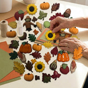 Fall Novelty Button Assortment – 50 Autumn Sewing & Craft Buttons with Pumpkins, Leaves & Harvest Shapes