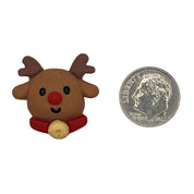 Hand Painted Reindeer Flat Back Resin – Christmas Craft Embellishment - 25 pcs