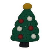 Hand Painted Christmas Tree Flat Back Resin – Holiday Craft Embellishment - 25 pcs