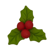 Hand Painted Holly Flat Back Resin – Christmas Craft Embellishment - 25 pcs