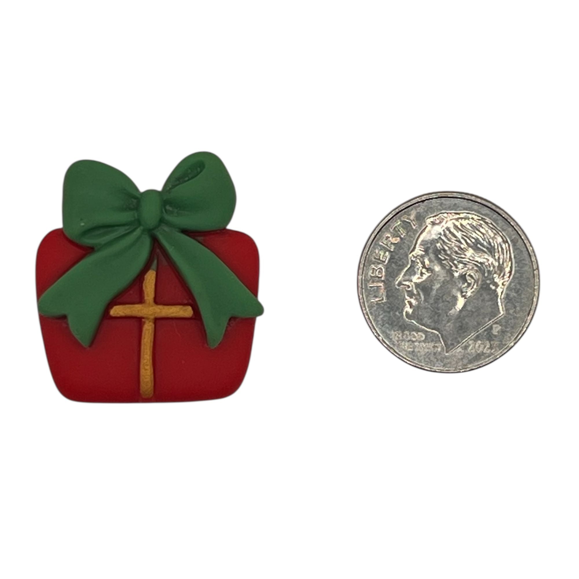 Hand Painted Christmas Gift Flat Back Resin – Holiday Craft Embellishment - 25 pcs