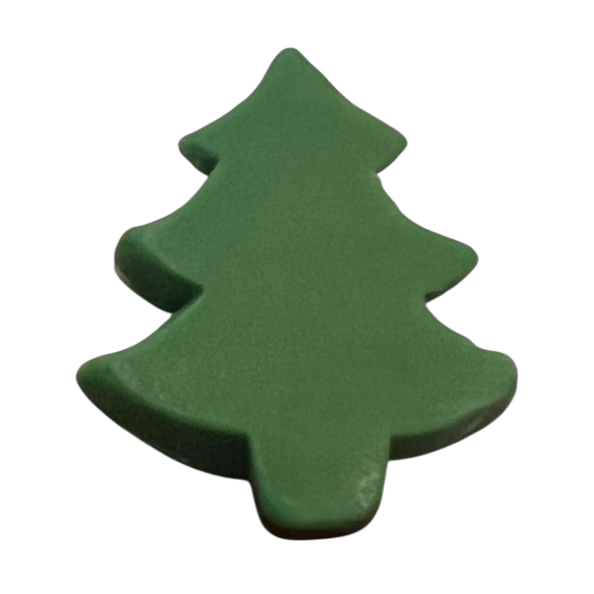 Hand Painted Snowy Christmas Tree Flat Back Resin – Holiday Craft Embellishment - 25 pcs